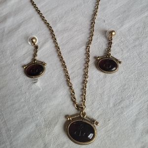 Cabi Red Anchor earrings and necklace